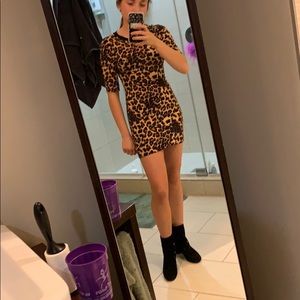 REVOLVE Leopard print tshirt dress